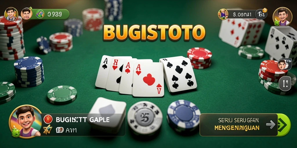 Screenshot gameplay BUGISTOTO menampilkan pemain yang bersaing dalam permainan Gaple.