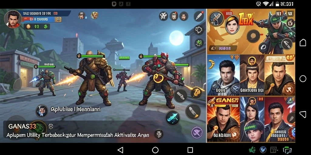 Tampilan utama GANAS33 dengan fitur utility yang lengkap.