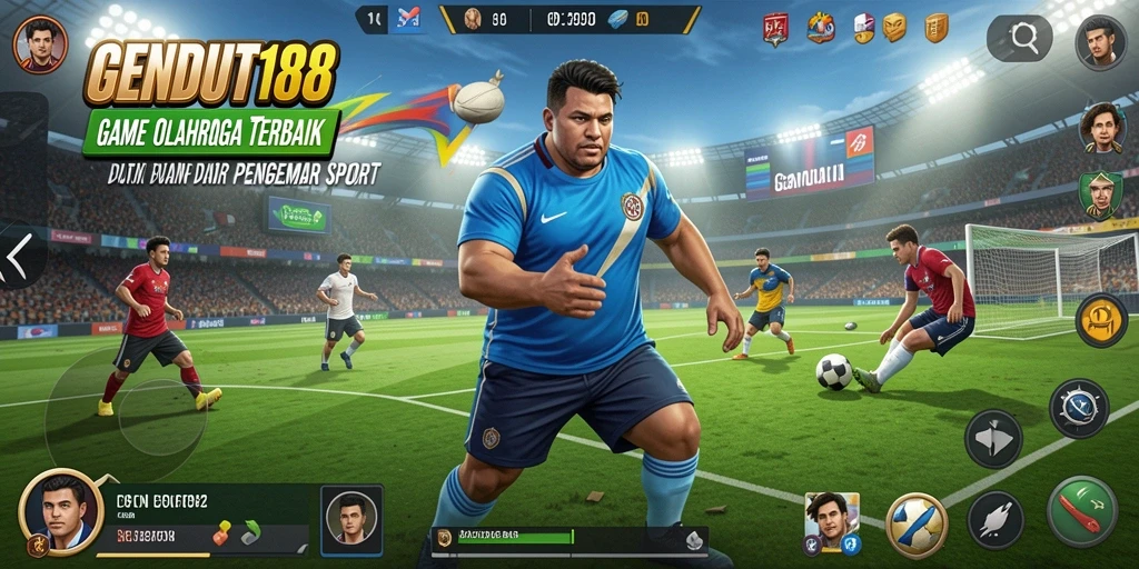 Screenshot gameplay GENDUT188 dengan aksi olahraga yang penuh semangat.