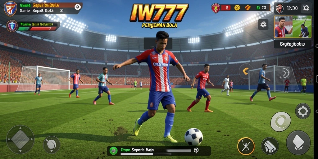 Tampilan menarik dari gameplay IW777 yang menampilkan laga sepak bola.