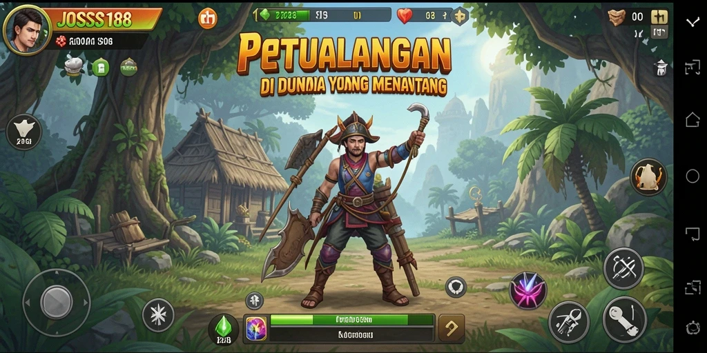 Tampilan gameplay menarik dari JOSS188 dengan berbagai karakter dan tantangan.