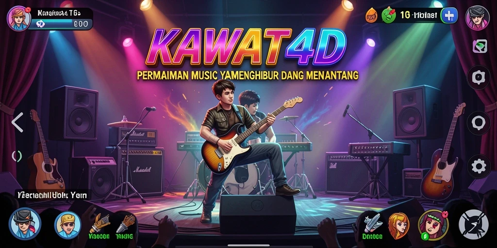 Tampilan gameplay KAWAT4D yang menarik dan penuh warna.