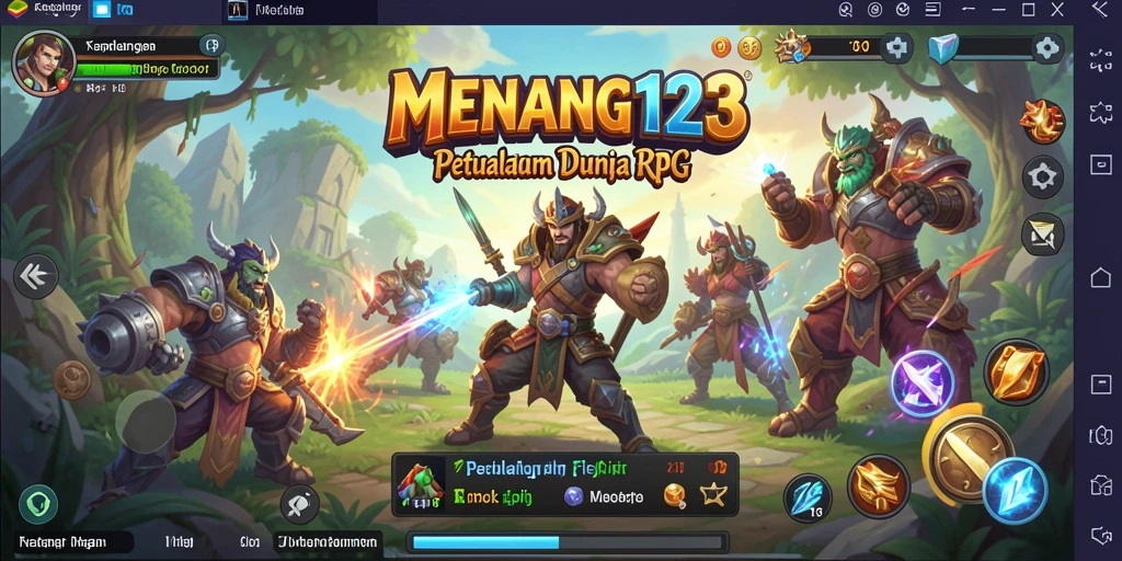 Tampilan gameplay <strong>MENANG123</strong> yang menegangkan dan penuh aksi RPG.
