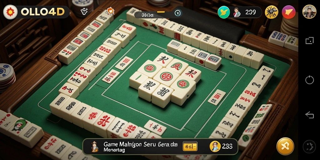Screenshot gameplay Mahjong yang menampilkan tantangan seru di OLLO4D.