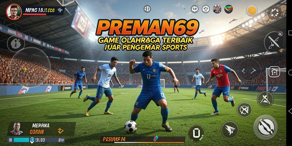 Tampilan menarik dari gameplay olahraga di PREMAN69.