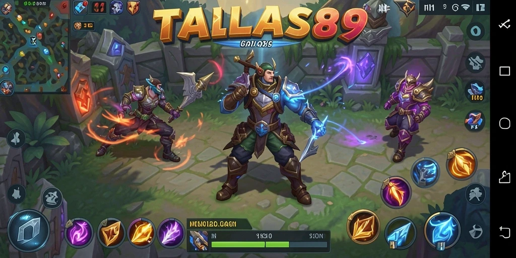 Screenshot gameplay TALAS89 menampilkan pertarungan tim yang epik.