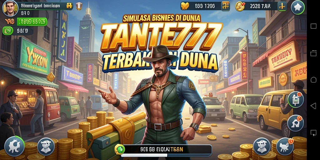 Screenshot utama TANTE777 menampilkan gameplay seru dalam simulasi Tycoon.