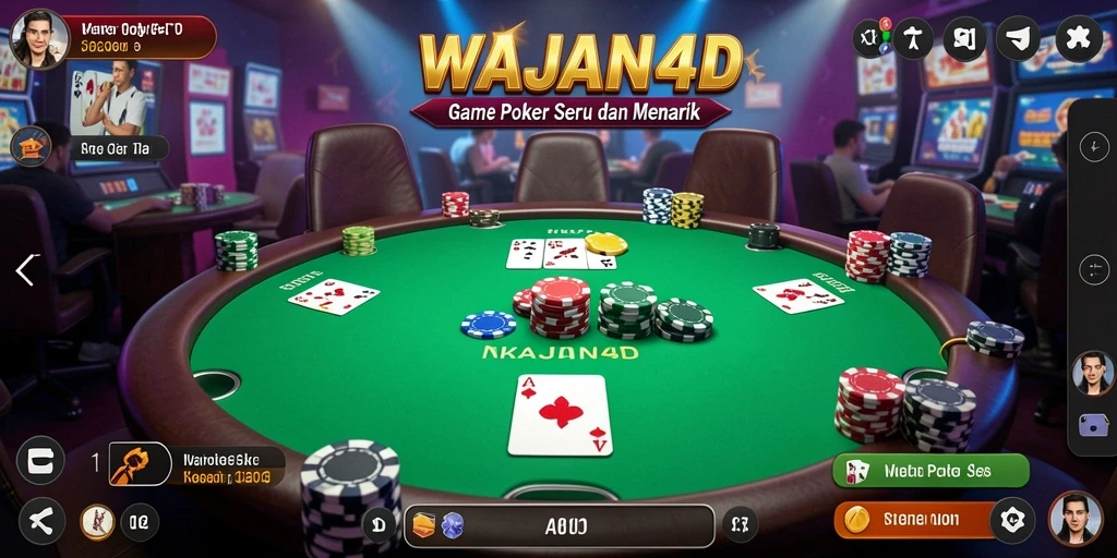 Screenshoot gameplay WAJAN4D menampilkan aksi poker yang mendebarkan.